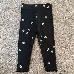 NWOT Charcoal Gray Ribbed Floral Kids Leggings - 24 months by Little Co.